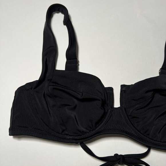 Victoria Secret 32C Full Coverage Bikini Top Underwire Unlined Black - Picture 6 of 7